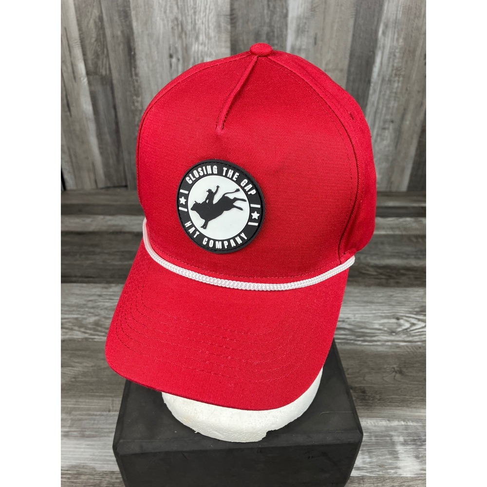 Closing The Gap Hat Company Red Snapback Bull Rider Rope Trucker Cap